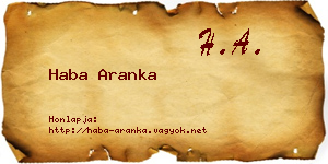 Haba Aranka névjegykártya