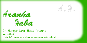 aranka haba business card